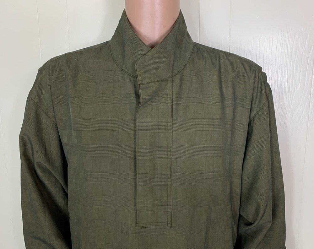Footjoy 1/2 Zip Pullover Windbreaker Golf - Olive Green - Large Plain Blank