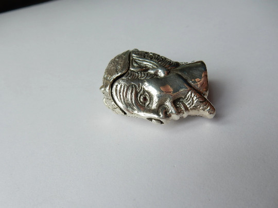 Sterling Silver Garnet Devil Satan Vesta Match Safe