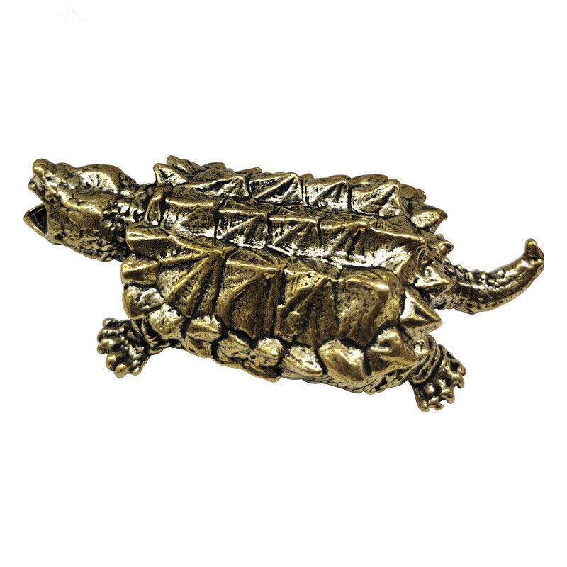 Heavy Brass Snapping Turtle Vintage Statue Snapping Turtle Tea Ornament