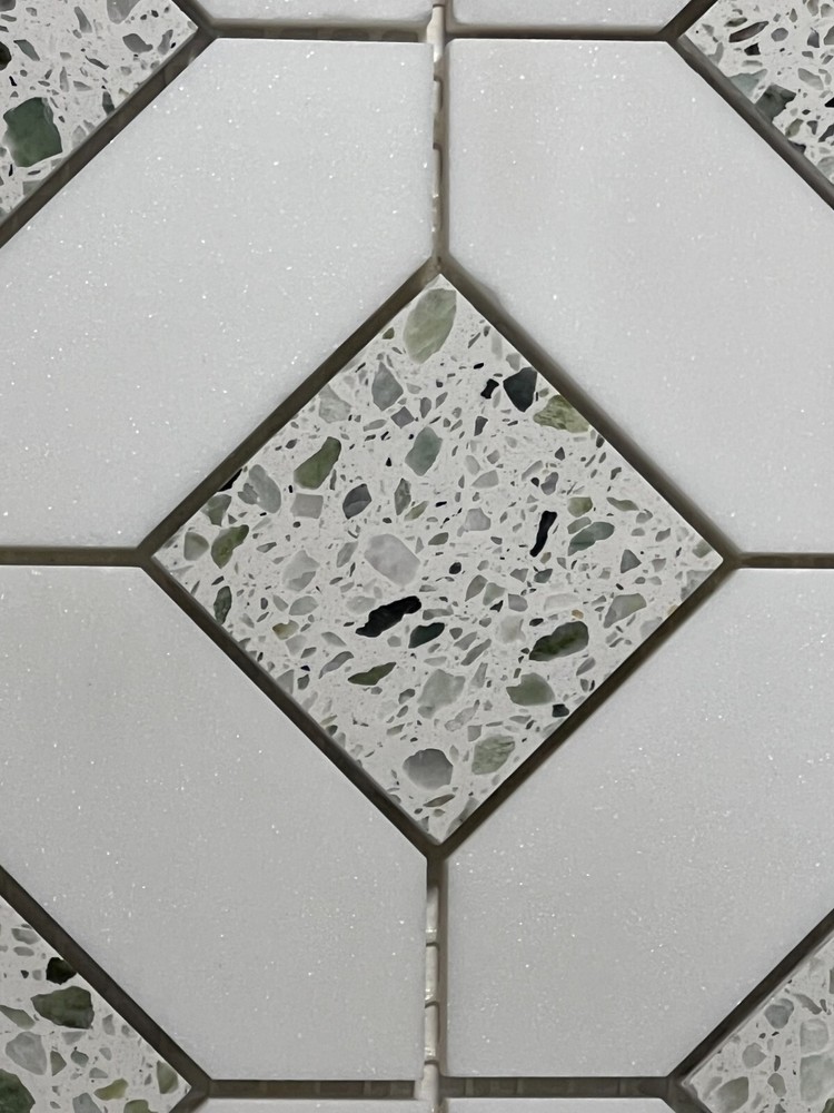 S46 Carrara White Marble Hexagon/Octagon Mosaic Tile Kitchen Bathroom, 7 sheets