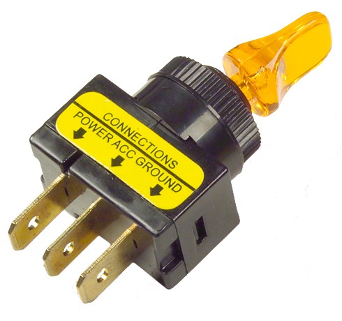 Toggle/Lever Style Switch - Color: Yellow - Style: Universal / Misc Switches