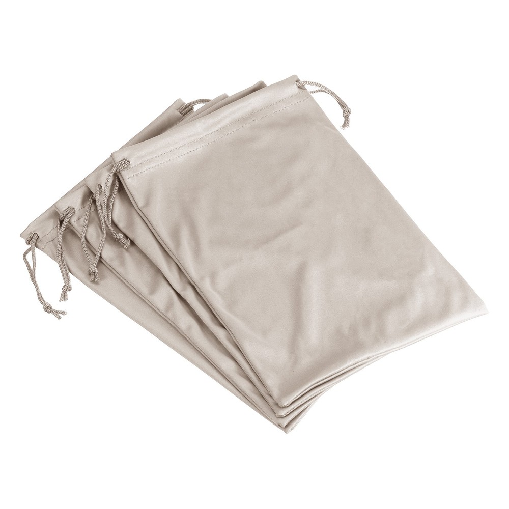 4 Pack Ski Goggle Bag Microfiber Snow Goggles Case Drawstring Pouch Light Gray
