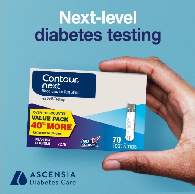 Contour Next Blood Glucose Test Strips Value Pack No Coding, 70 CT - Exp 4/2027