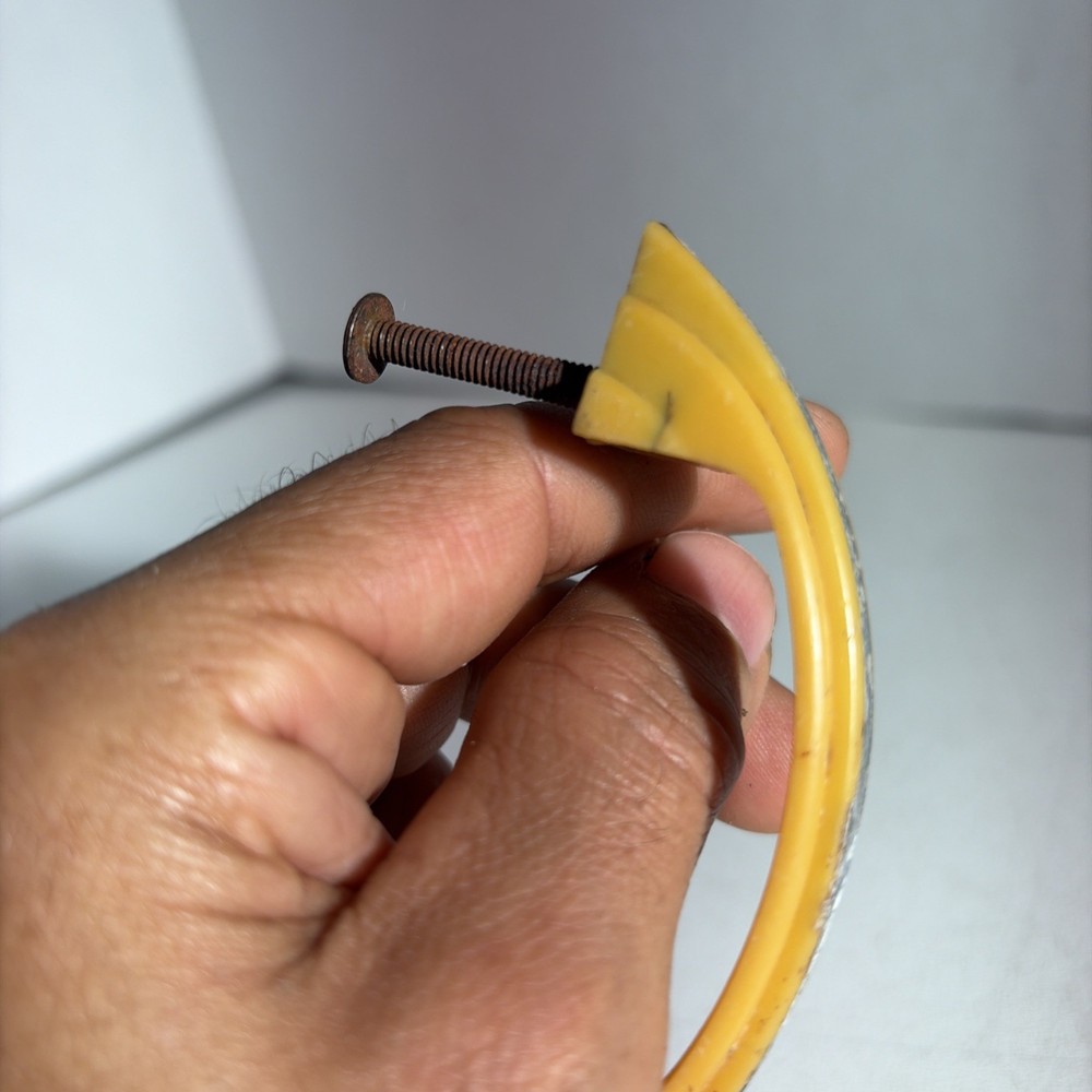 Vintage Art Deco Single Yellow Bakelite Drawer Pull Handle