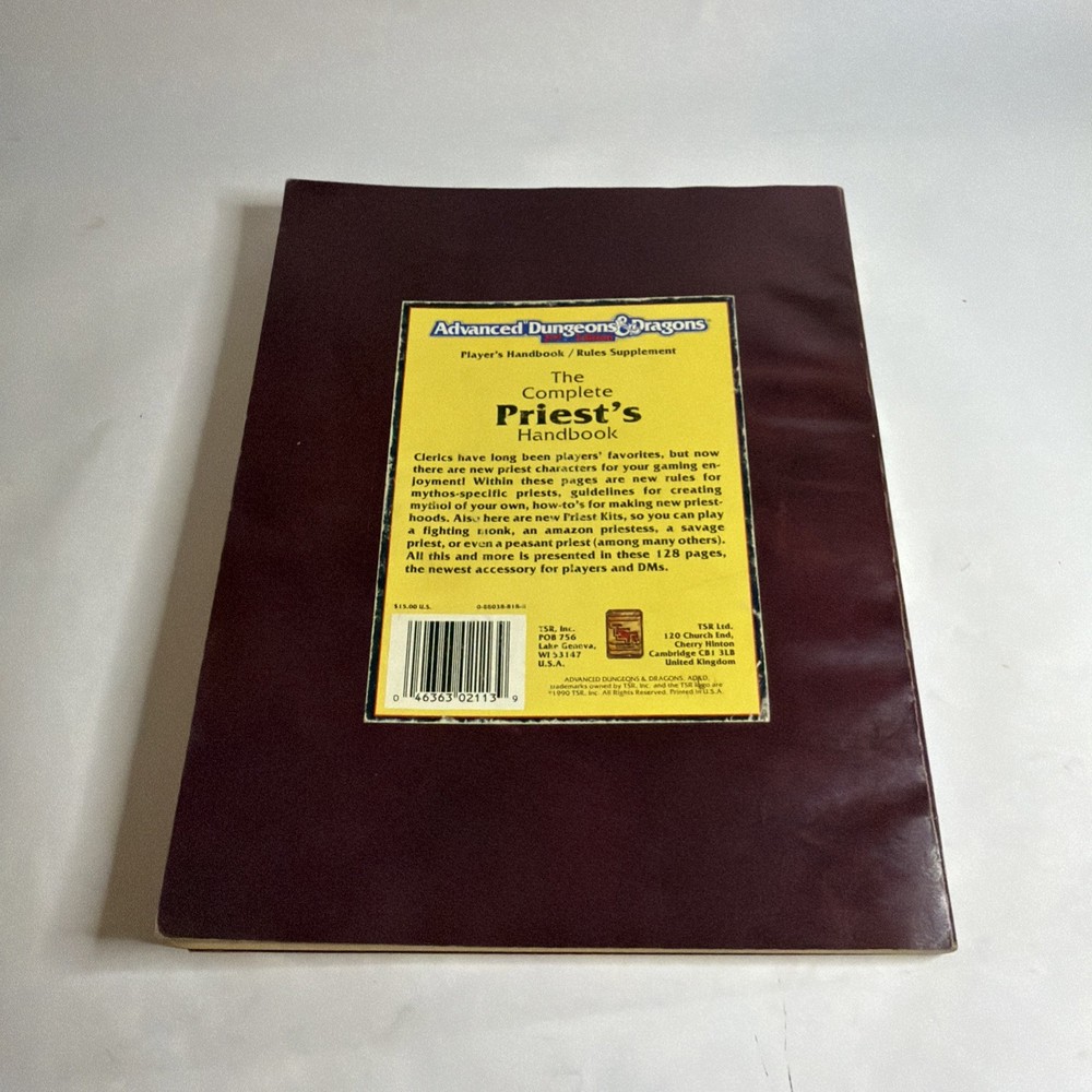 Advanced Dungeons & Dragons 2nd Ed. Complete Priest's Handbook TSR 1990 #2113