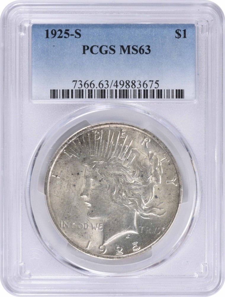 1925-S Peace Silver Dollar MS63 PCGS