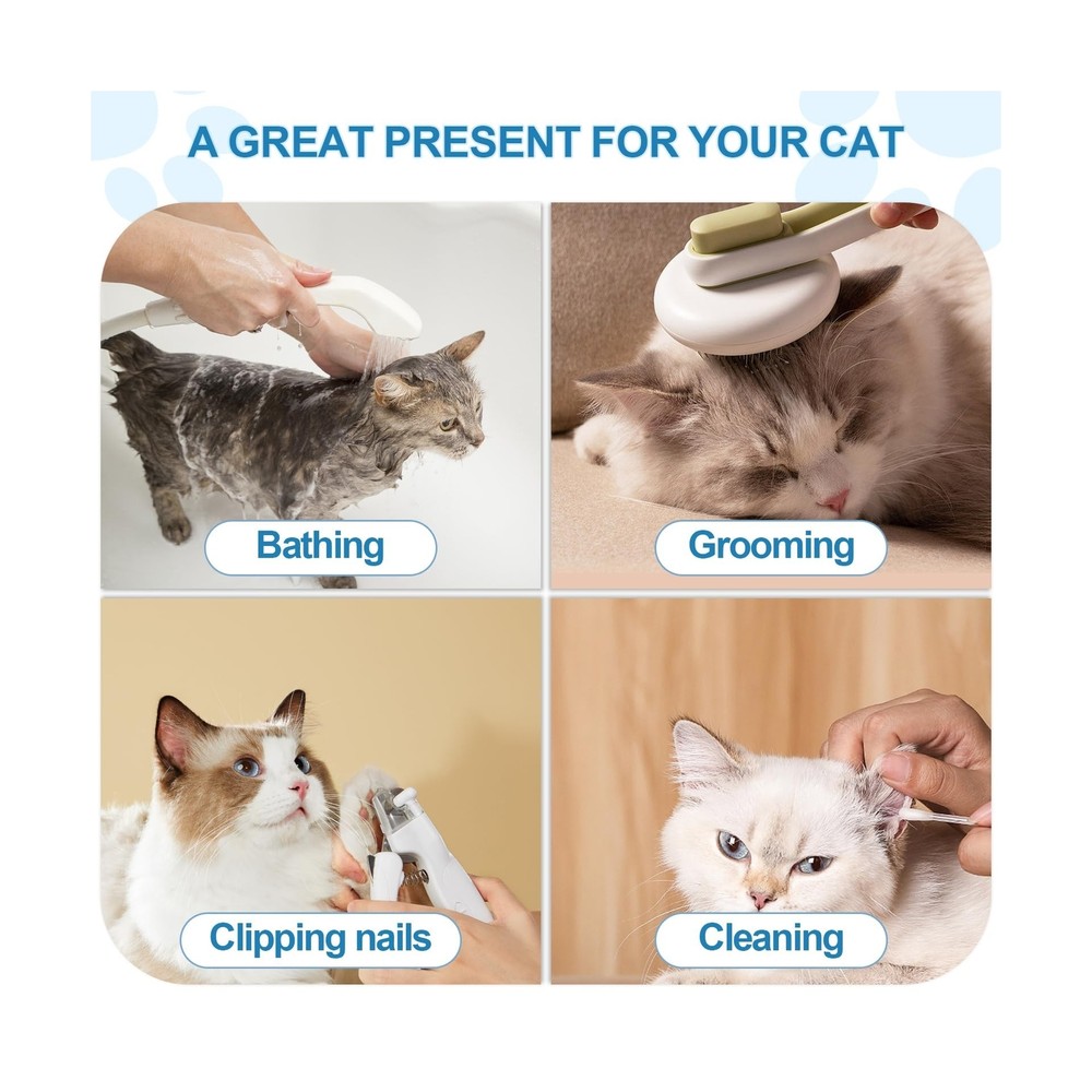 Cat Muzzle for Grooming Nail Trimming with Soft Mesh Covered, Prevent Biting ...