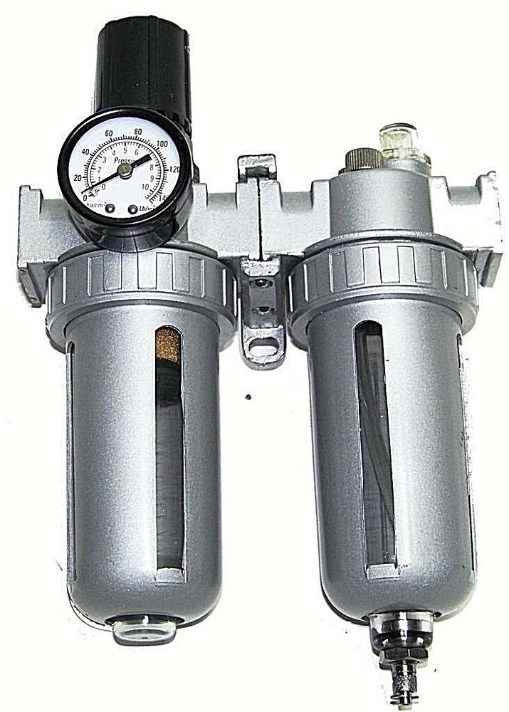 Air Regulator Control Unit Twin Filter lubricator Water Trap Air Compressor Tool