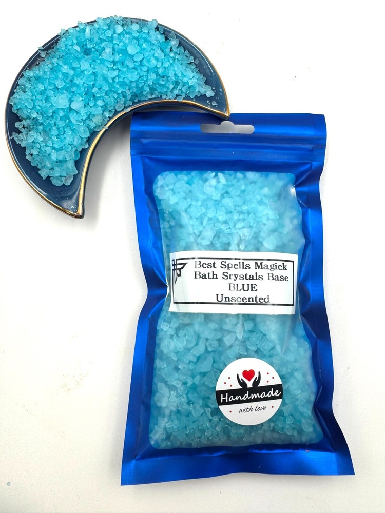 Blue Unscented Handmade &  Blessed Salt Bath for  Spell-Craft Ritual