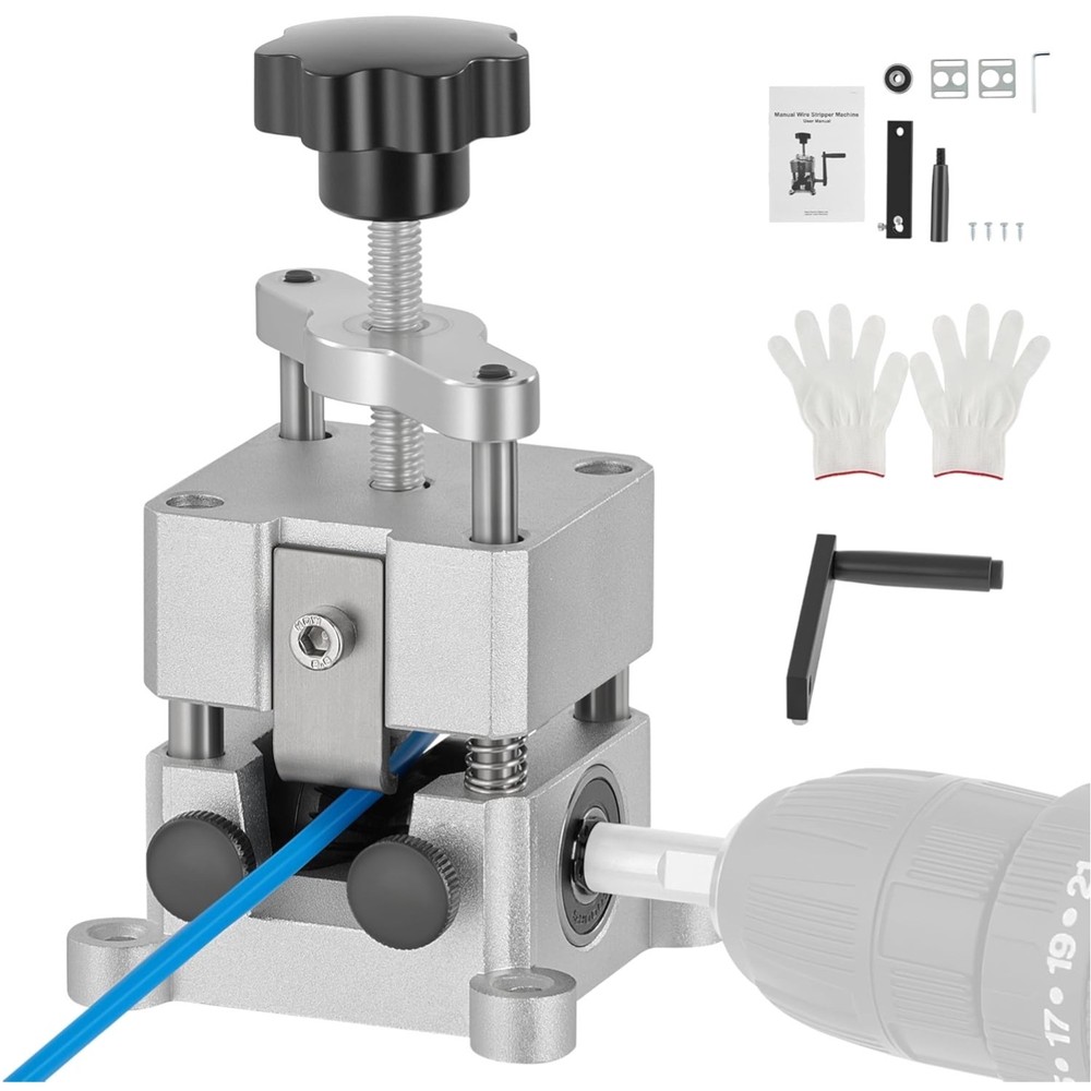 Wire Stripper Machine, 0.06"-1" Manual Wire Stripping Machine, Drill Compatib...