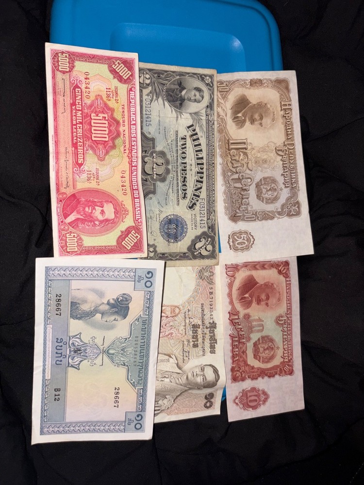 old foreign paper money