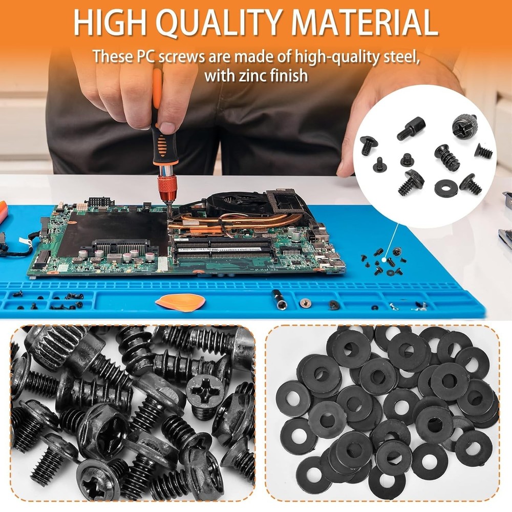 400Pcs Computer Screws Kit for PC, Includes Motherboard Screws, Standoffs, S...