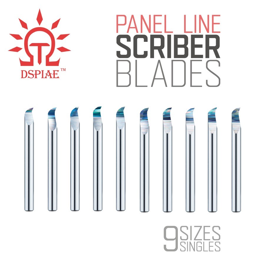 DSPIAE: Scriber Blades - Panel Line - Singles 9 Blade Sizes - Scribing
