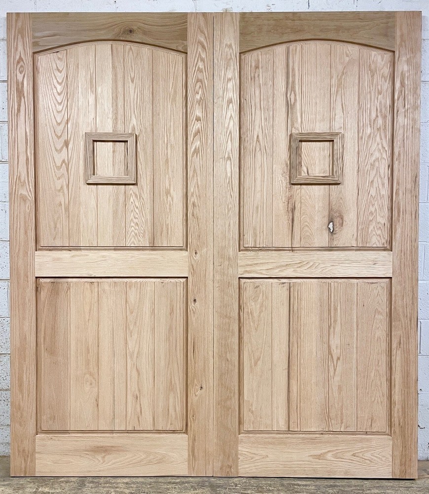 Rustic solid oak Double Door speakeasy  jamb/trim/threshold wrought iron strong