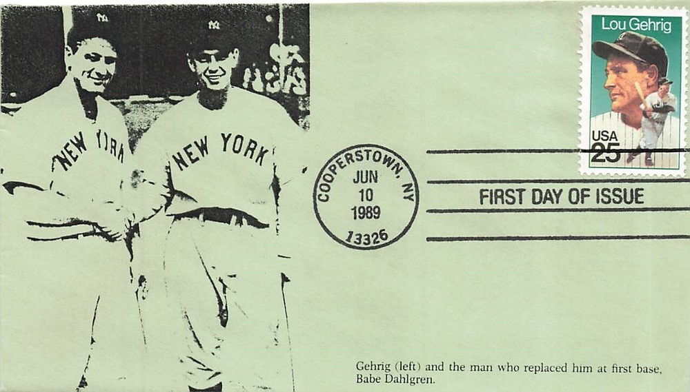 2417 25c LOU GEHRIG - Unknown #5 handmade envelope