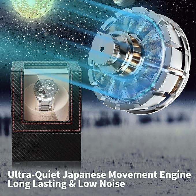 Automatic Rotation Single Watch Winder Box Leather Storage Display Case Gift✨