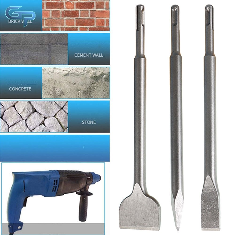 New 6 Pcs SDS Plus Chisel Set Including Point Chisel And 20mm & 40mm Flat Chisel