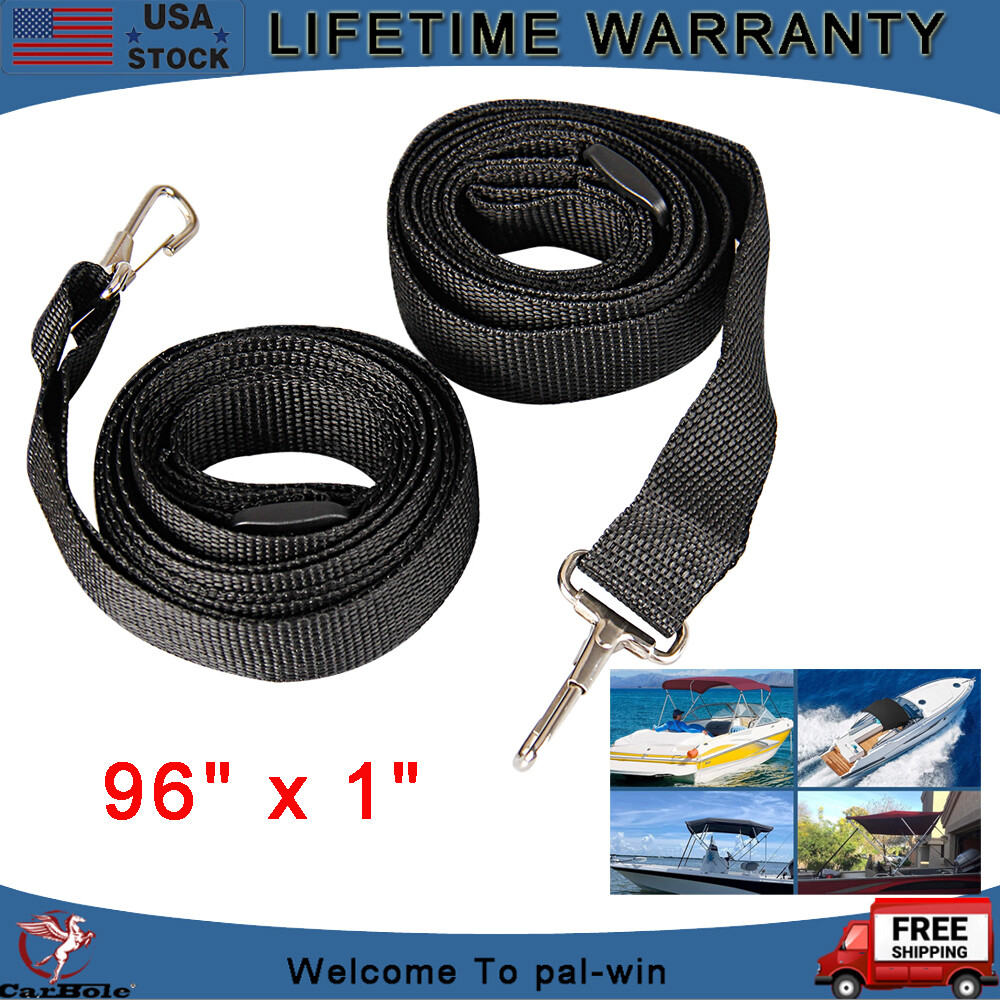 2Pack Double Bimini Top Strap with Hooks All Stainless Steel Hardware Adjustable