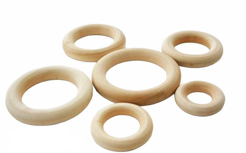 100- Wooden Rings In Various Sizes- Wedding Game Ring Toss Teethers Craft Ring