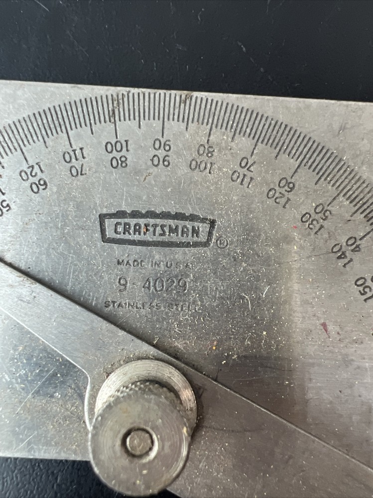 SEARS/CRAFTSMAN 9-4029 STAINLESS STEEL PROTRACTOR