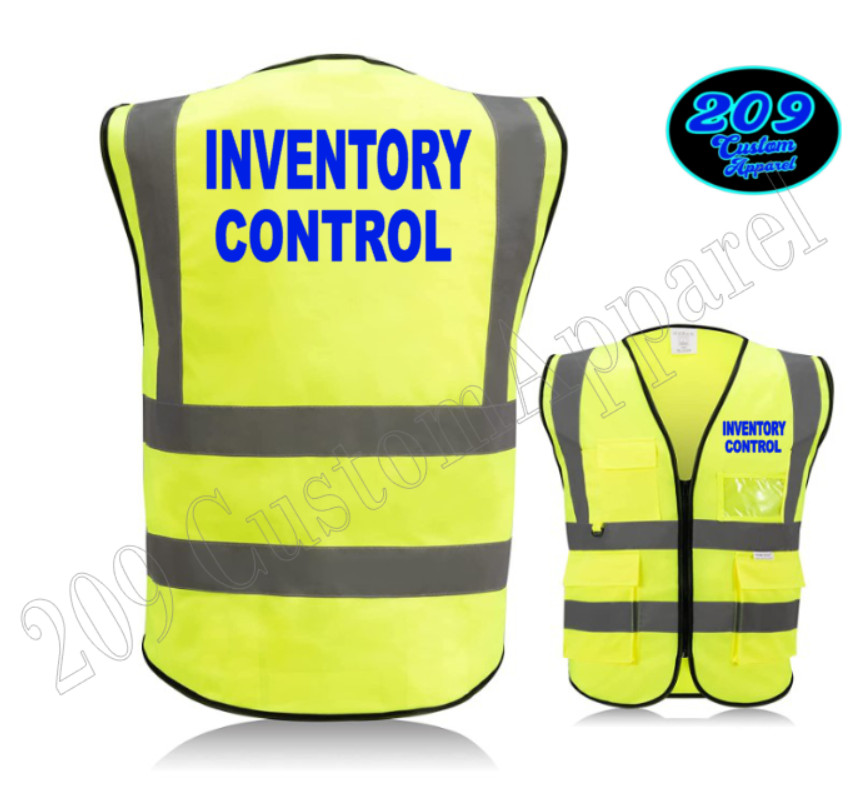INVENTORY CONTROL Hi-Visibility Safety Vest Reflective Strips SOLID POLYESTER