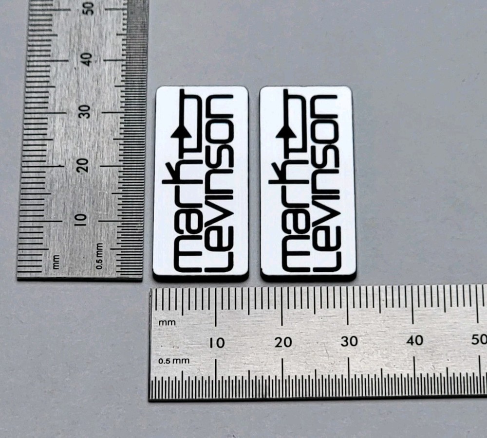 Mark Levinson Speaker Badge Logo Premium Silver Pair With Self Stick Adhesive