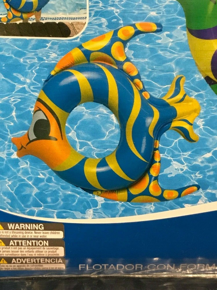 INFLATABLE FISH RING (POOLMASTER INCORPORATED - 81253) One Fish Blue & Yellow