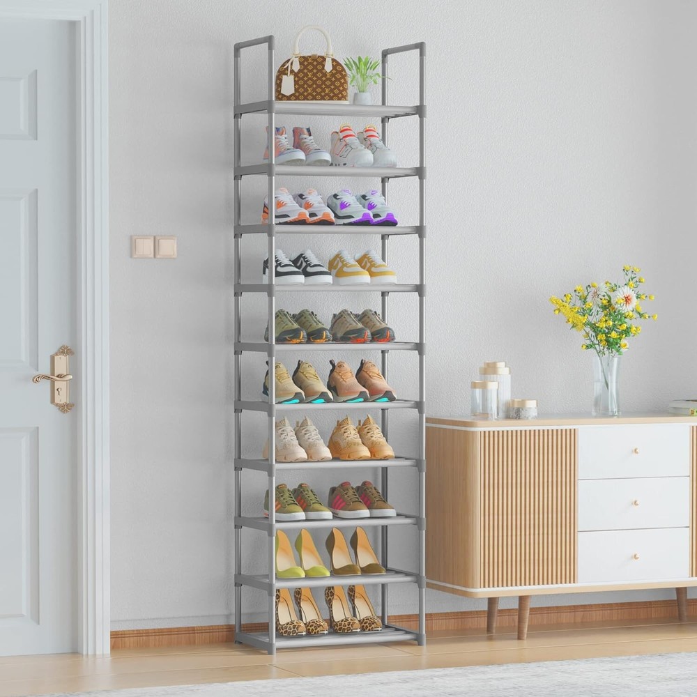 Adjustable and Stackable Shoe Organizer Shelf - Efficient Shoe Storage Solution