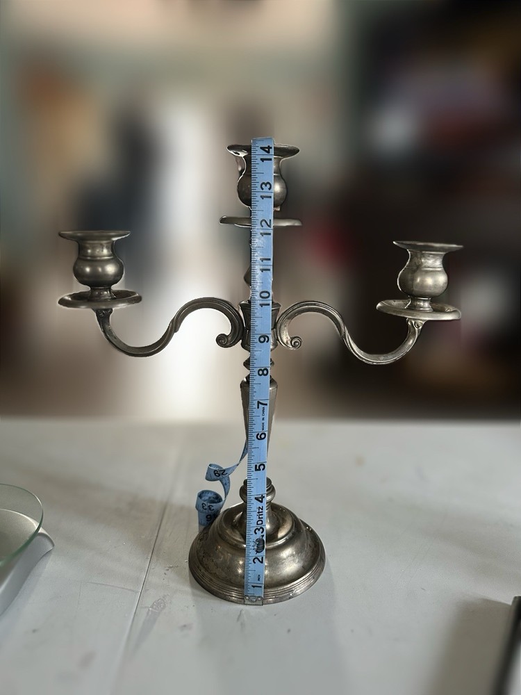 Vintage Silver-Plated Three-Arm Candelabra