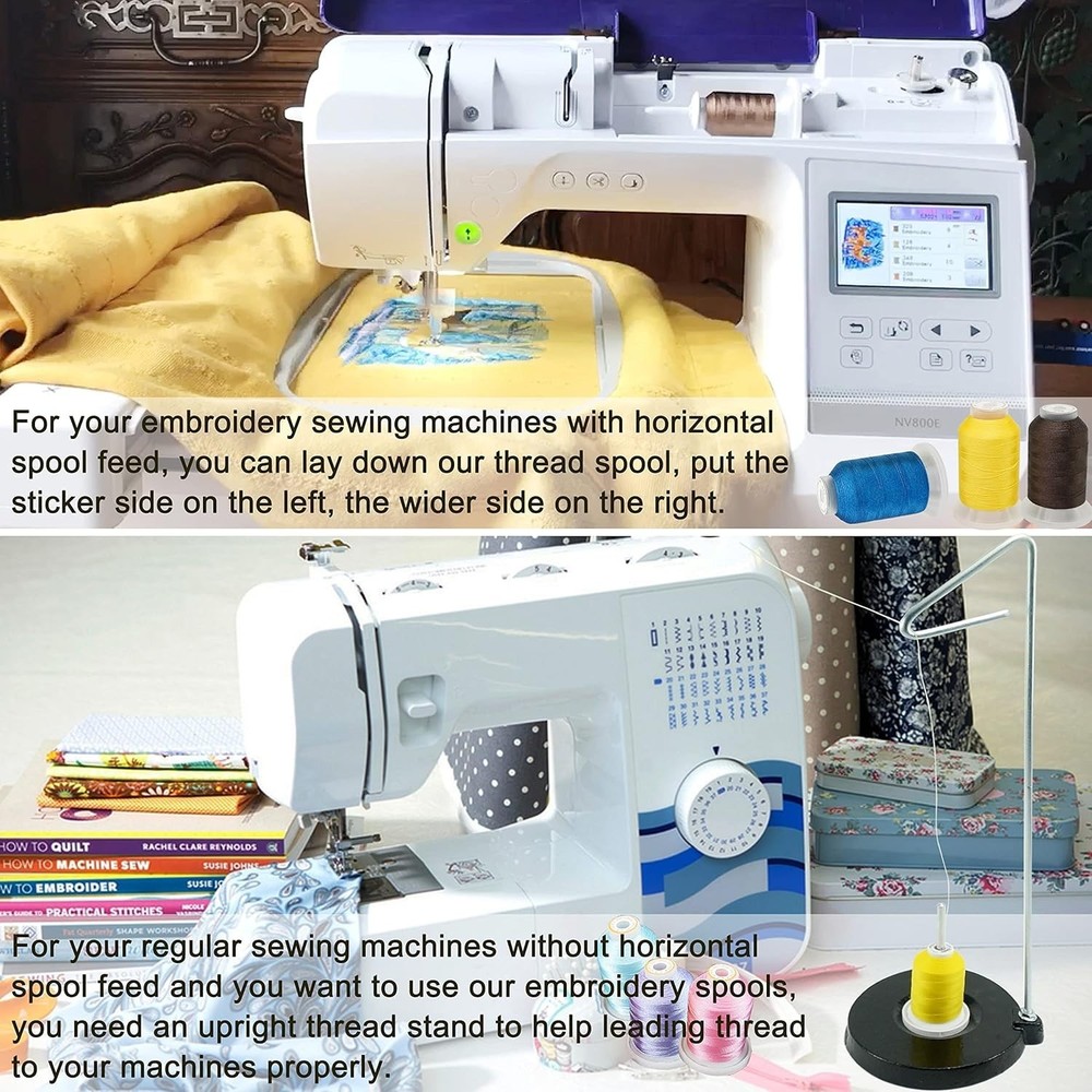 63 Colors Polyester Embroidery Thread Kit 500M Each Spool for Sewing Projects
