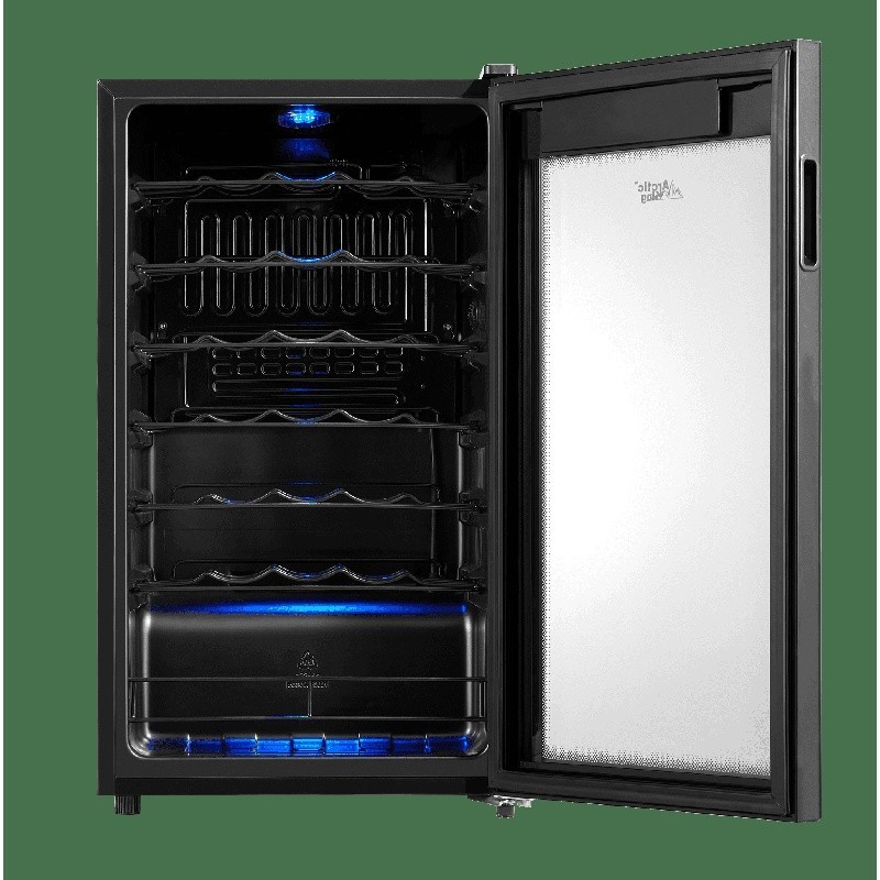 Premium 34-Bottle Wine Cooler Beverage Fridge Adjustable Temperature LED Light
