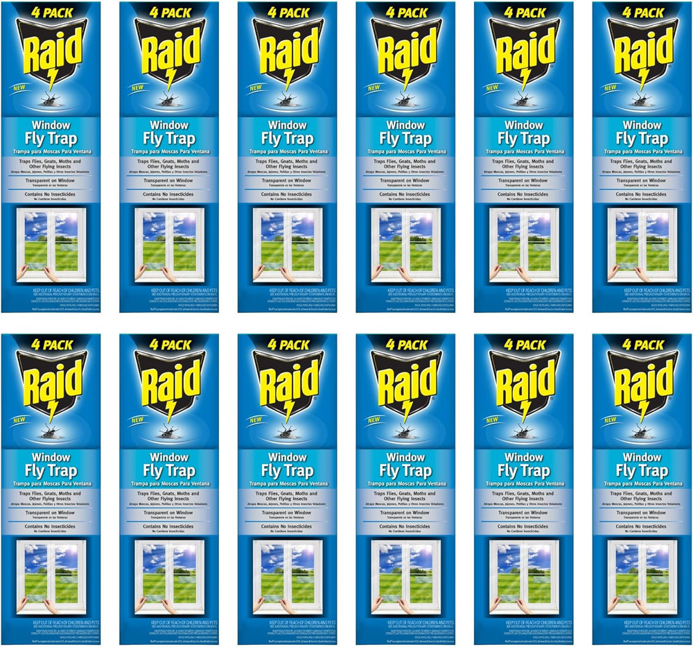Window Fly Trap, 4 Count (12-Pack)
