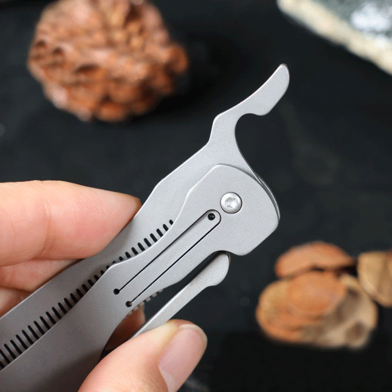 Titanium Folding Comb for Beard & Hair Styling | EDC Pocket Multi-Tools Gift