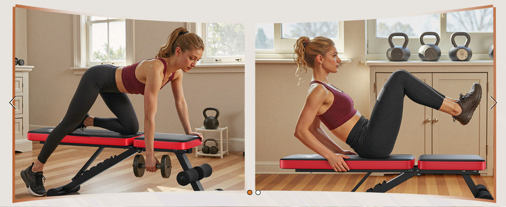 Adjustable Weight Bench, 660LBS, Foldable, 8 Backrests, Compact Home Gym