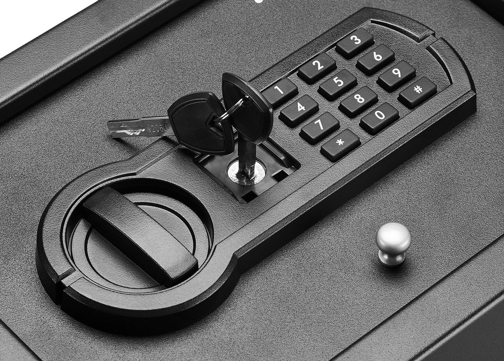 Amazon Basics Small Slim Desk Drawer Security Safe with Programmable Electronic