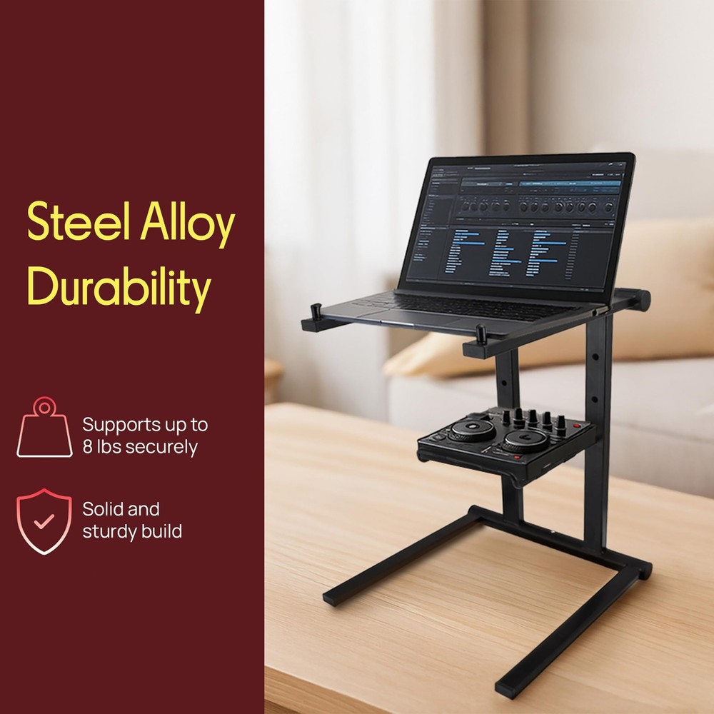 Pyle Portable Folding Laptop Stand - Foldable One Size, Black