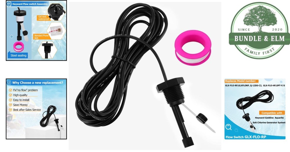 Aqua Rite Flow Switch Replacement with 15-Foot Cable, Plug-and-Play Setup