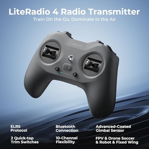 LiteRadio 4 Radio Transmitter Remote Controller, 10-CH Adjustable, Support