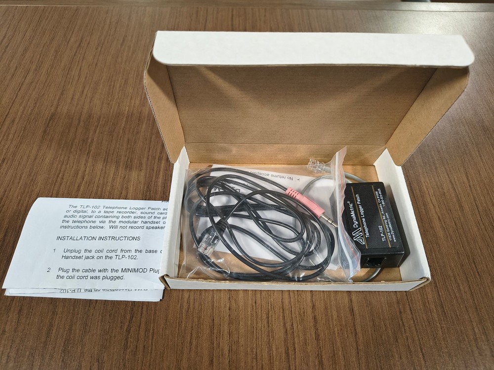 DYNAMETRIC TLP-102 TELEPHONE LOGGER PATCH NEW