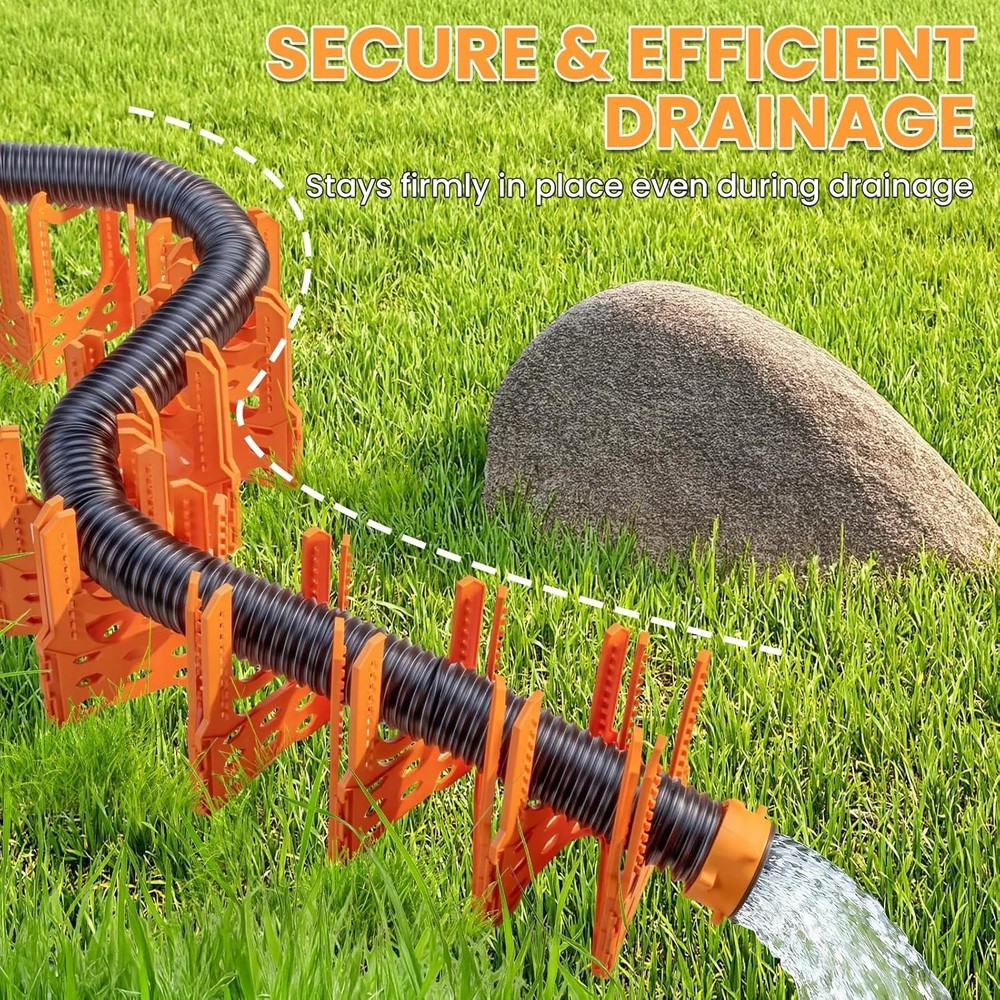 RV Sewer Hose Support 20FT, Adjustable Height, RV Sewer Support with Secure Rubb