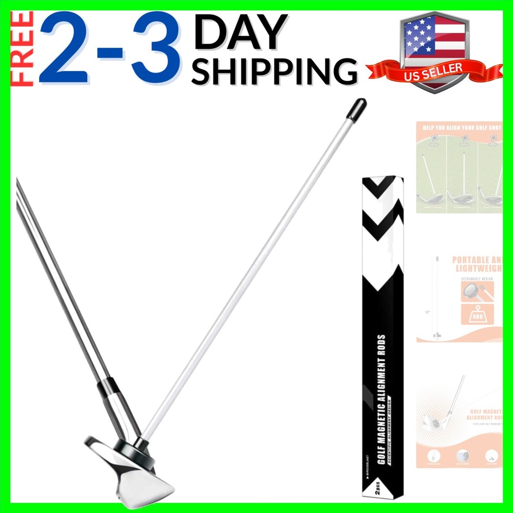 2 Pack Professional Golf Magnetic Alignment Rods,  Alignment Golf Stick Ideal...