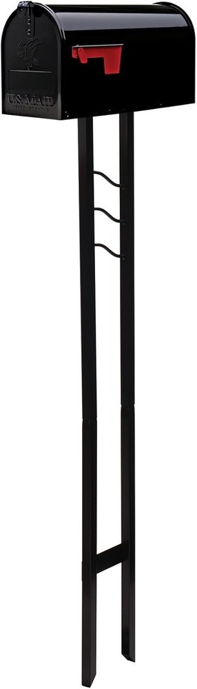 Mailbox to Go Kit - Medium Black Galvanized Steel Mailbox with Post