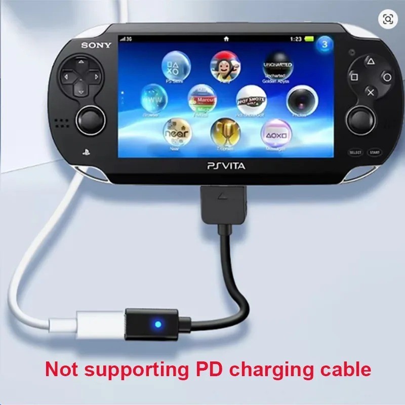 USB C Cable for Playstation Vita 1000 Controller Charging Adapter Type C LED*