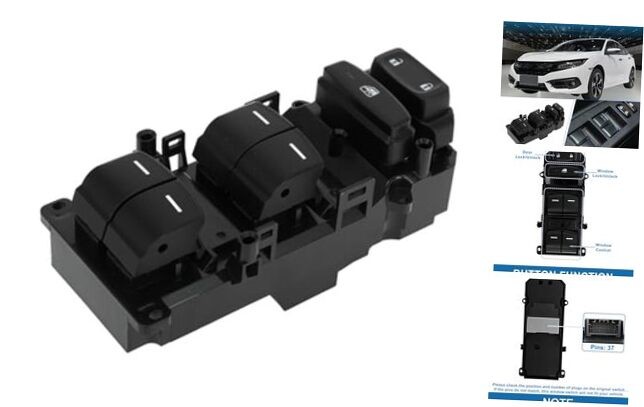 Power Window Switch Front Left Driver Side Window Control Switch for Honda CR