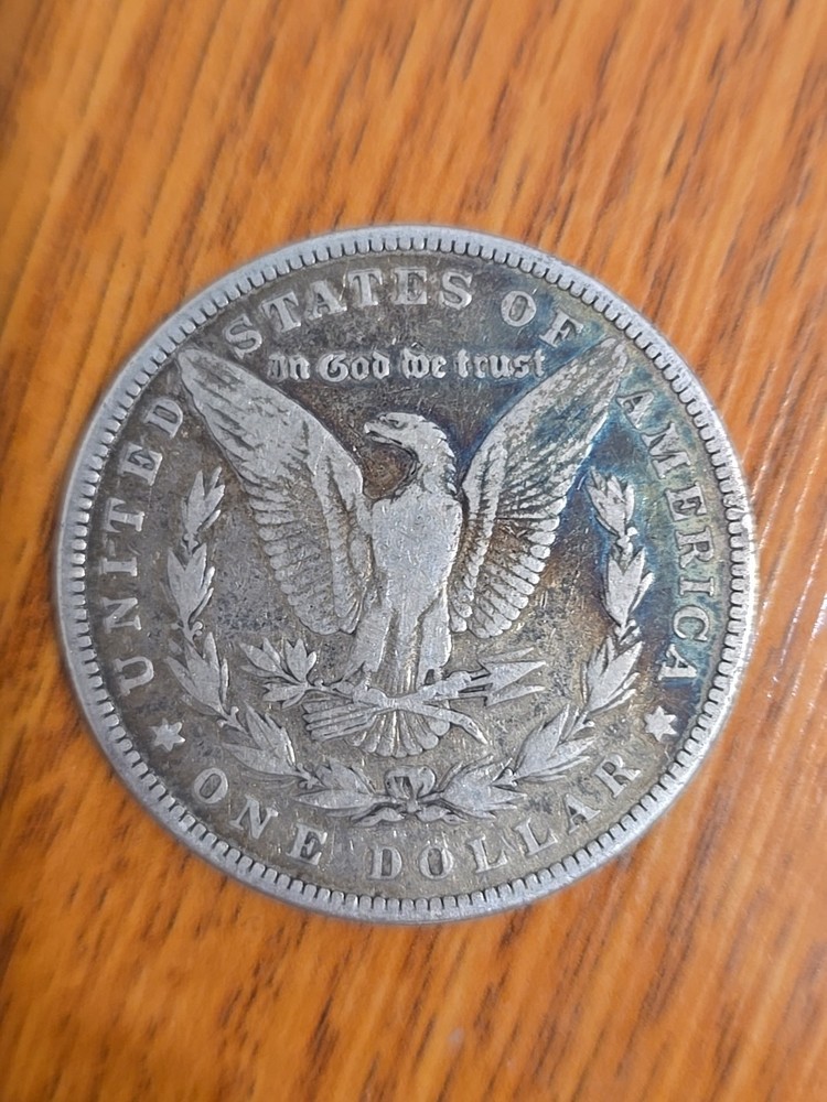 1882 Morgan Silver Dollar Toning On Reverse