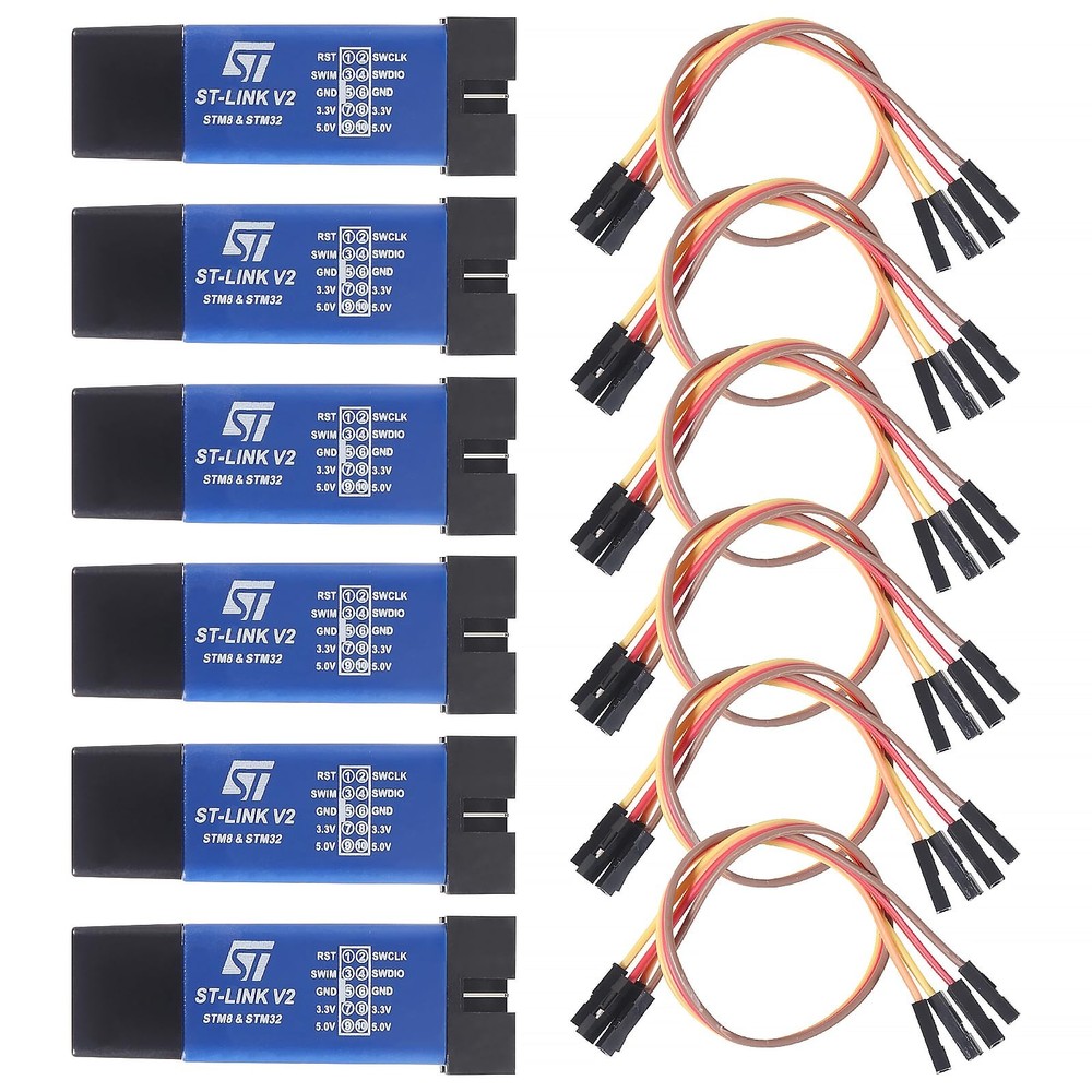6pcs ST-Link V2 Emulator Downloader Programmer Support Programming Unit STM8 ...