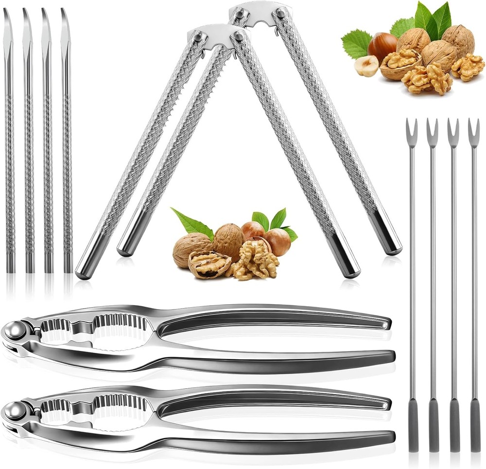 12 Pcs Nut Cracker Set, Crab Crackers and Tools Set, Stainless Steel Nutcracker