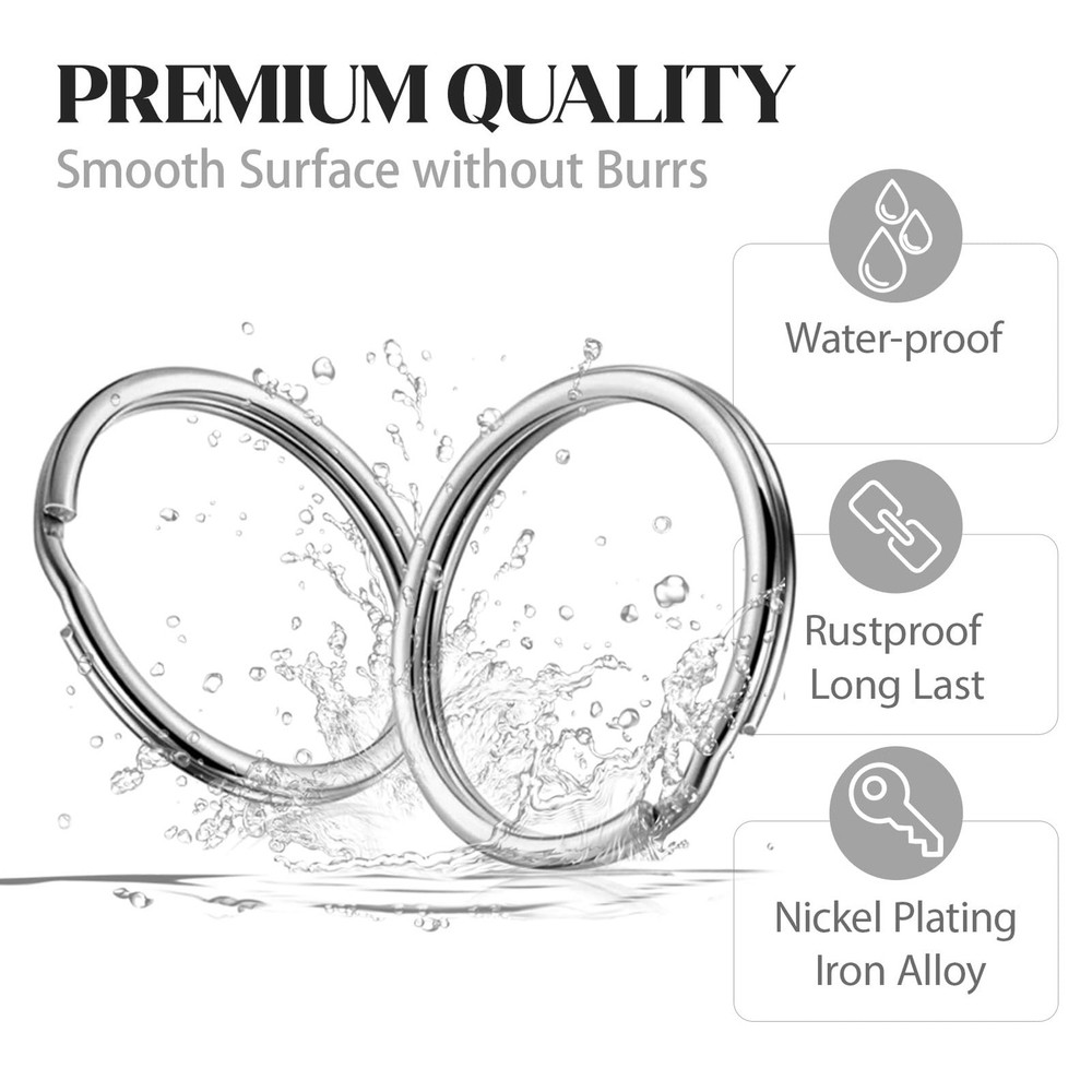 1/2" Small Split Key Rings Silver 100 pcs 1/2 inch (15mm), silver 100pcs