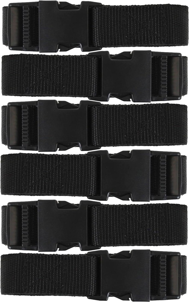 Harrier Hardware Utility Strap with Quick-Release Buckle, Black, 72-Inch, 6-Pack