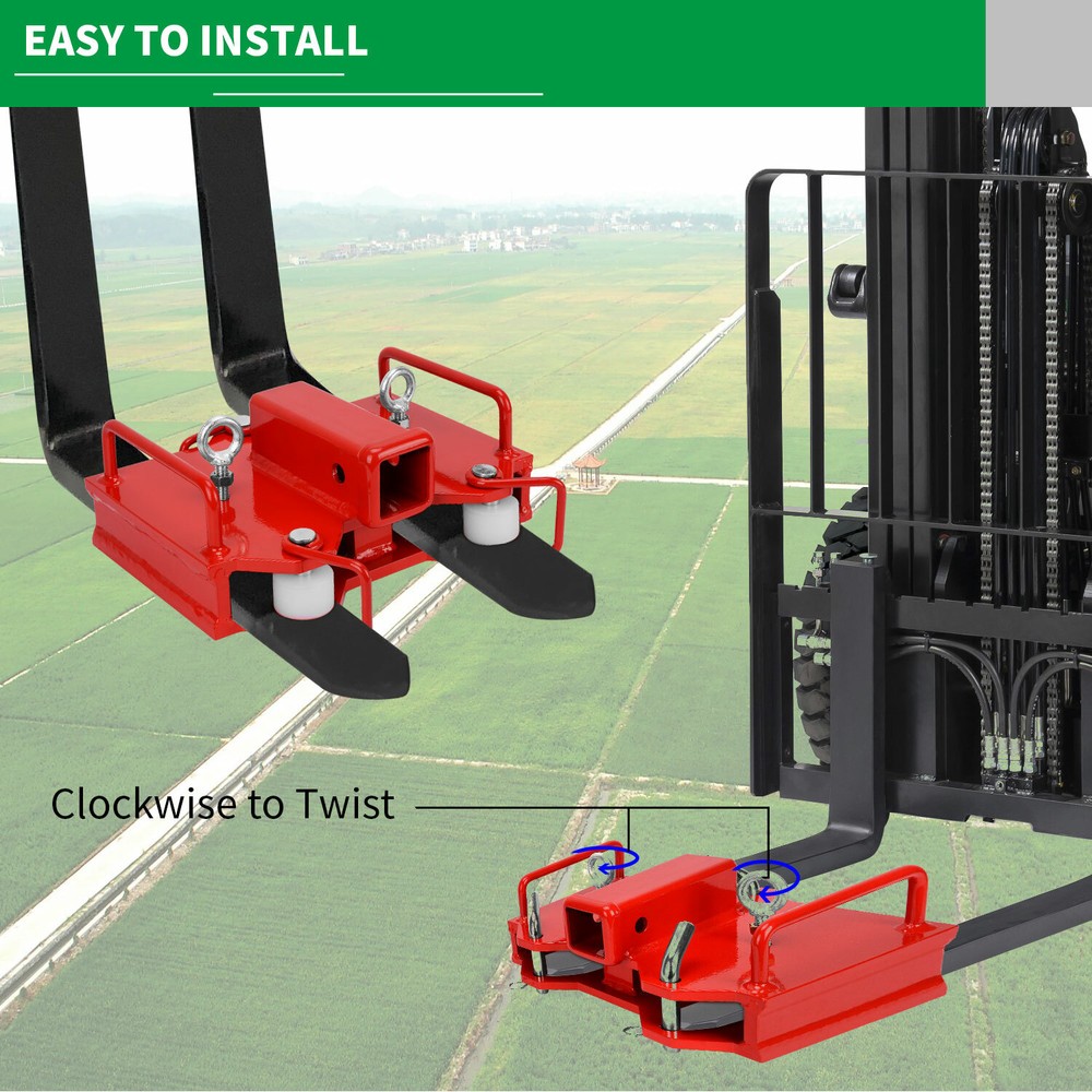 2" Trailer Hitch Receiver for Dual Pallet Forks Forklift Towing Adapter Attach